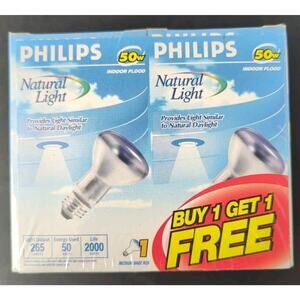 Phillips 50 Watt R20 Bulbs Indoor Flood Light Natural Light 2pk